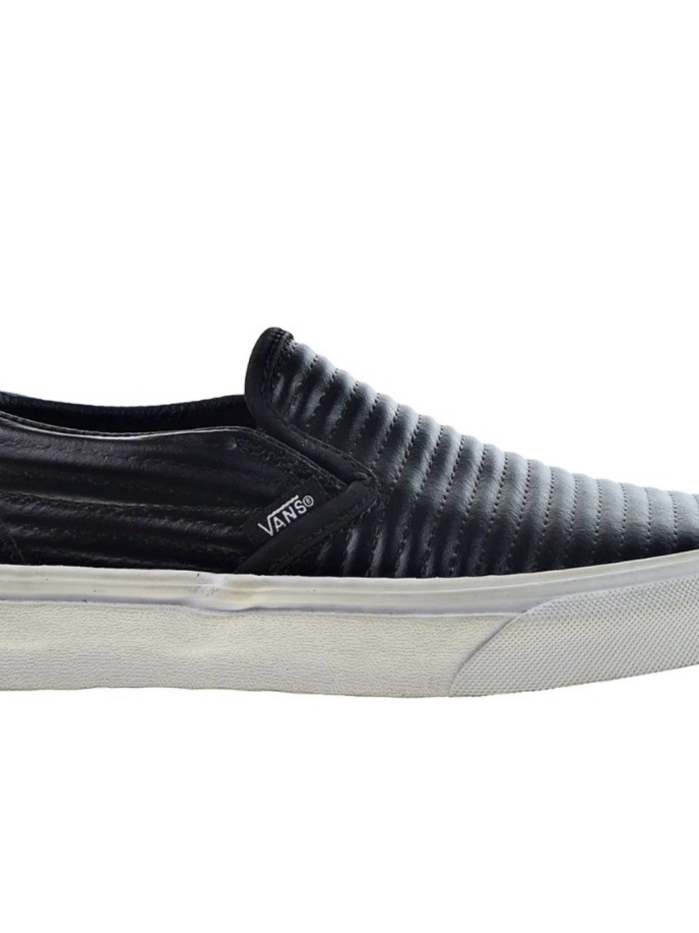 Women’s Vans Slip-On Quilted Leather Sneaker in Black 7.5